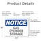 Signmission Gas Cylinder Storage OSHA Notice Sign, Aluminum, 24in W x 18in L, 2PK OS-2PACK-NS-A-1824-L-12993 - alternate 2